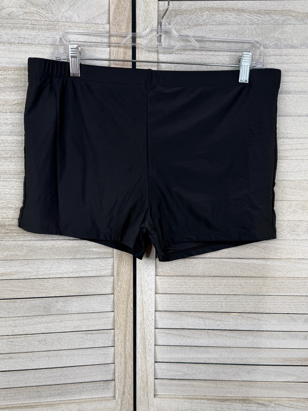 Women's Boyshort Style Swim Bottoms Black-XXL